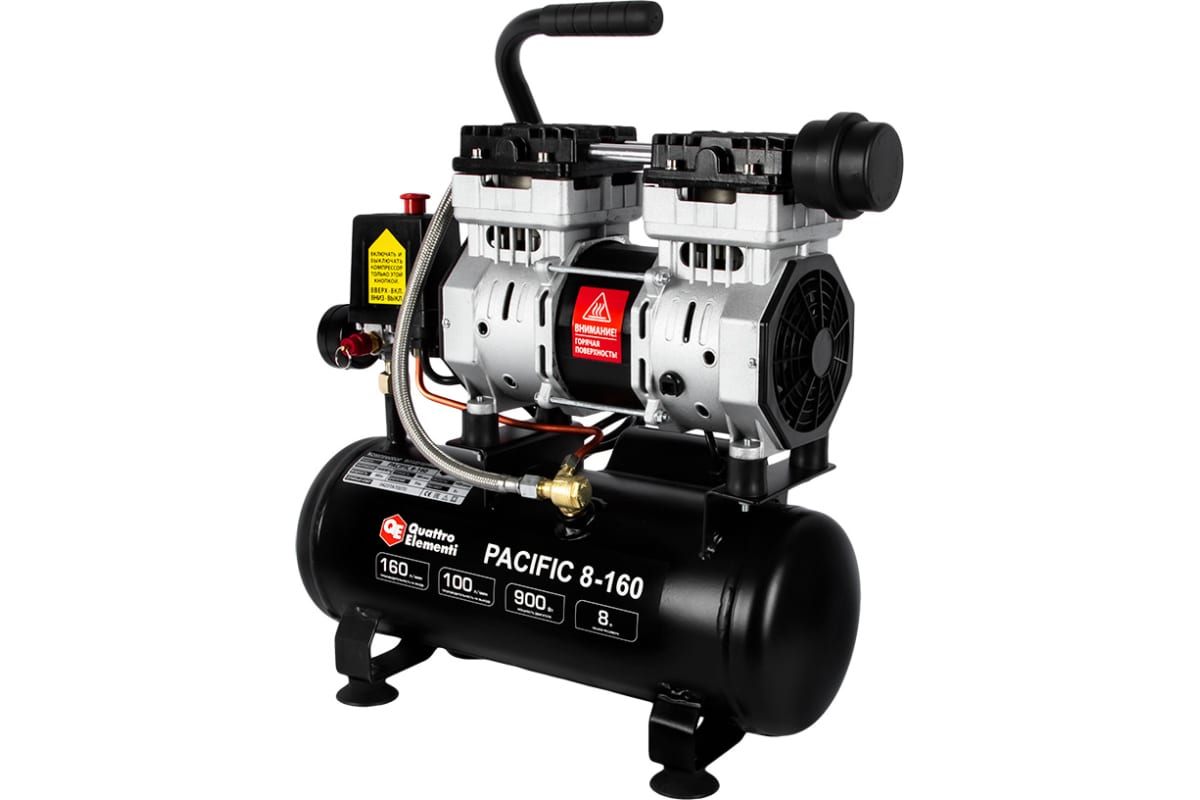 Компрессор поршневой безмасляный Quattro Elementi PACIFIC 8-160 9014351 STDN-0117513 - Вид №7