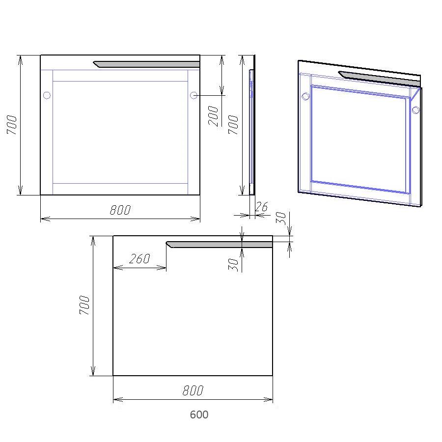 Зеркало Alvaro Banos Armonia с LED подсветкой 80 Santreyd 8404.2000 - Вид №2
