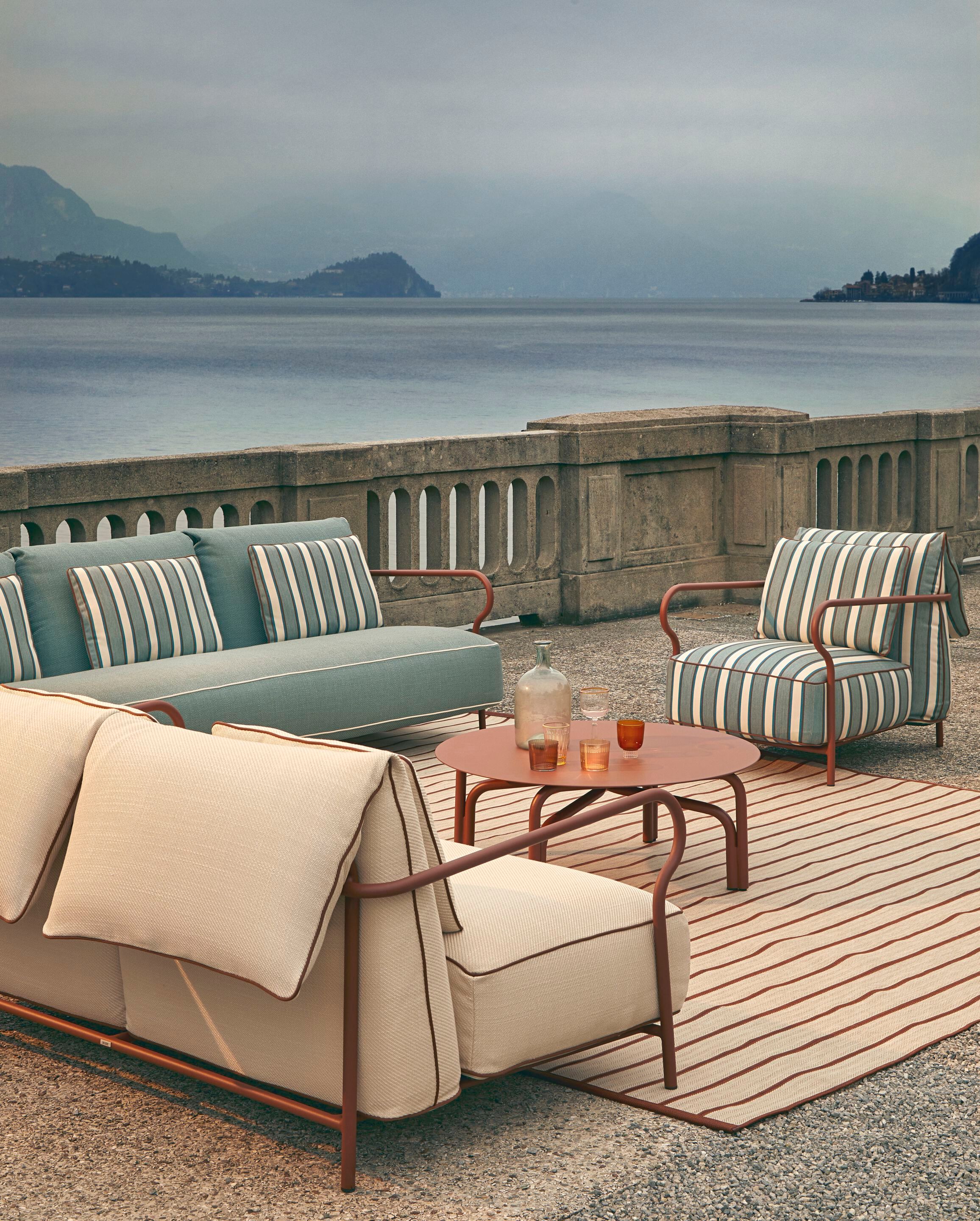 Алюминиевый низкий круглый садовый столик Unopiù Salò ARCH-00027939 - Вид №5