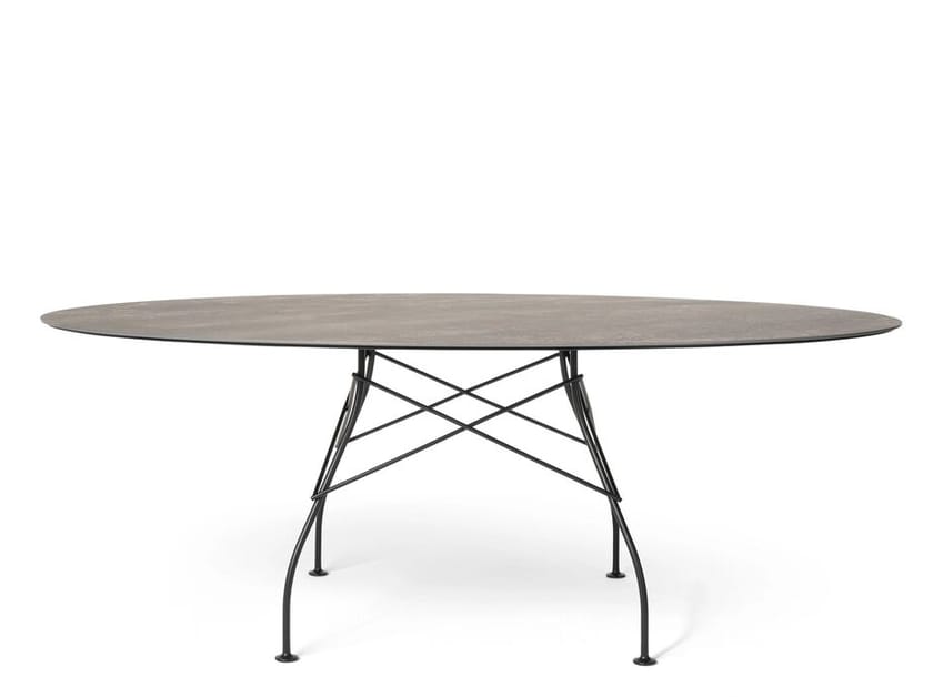 Овальный садовый стол из керамогранита Kartell GLOSSY XXL ARCH-00129936
