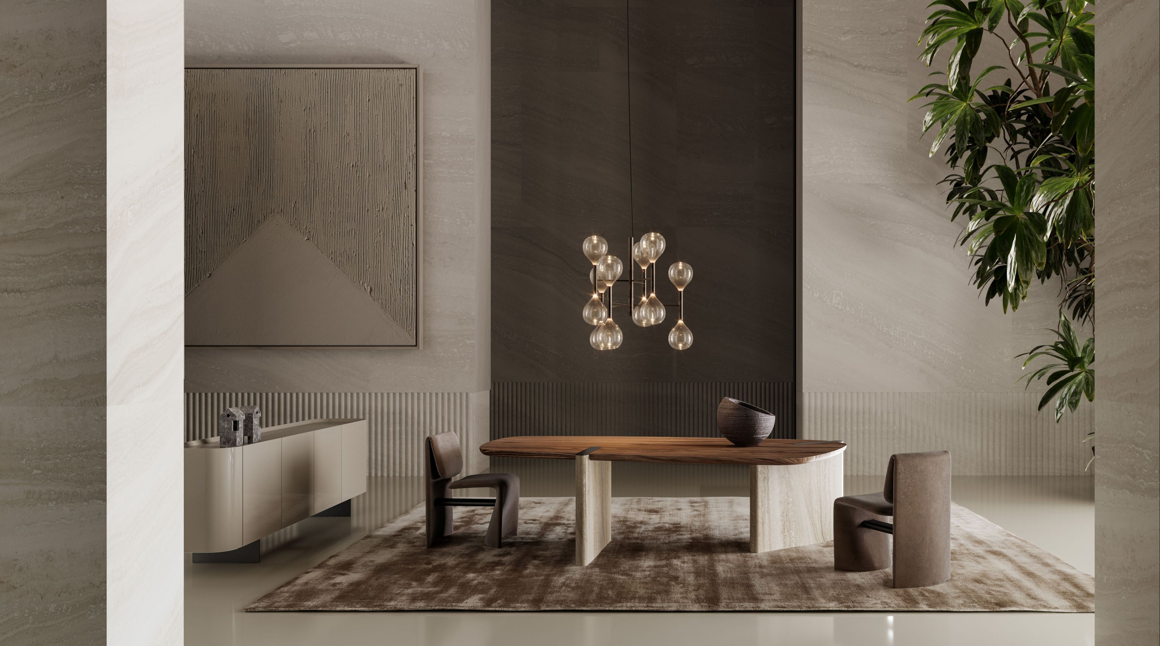 Деревянный и травертиновый стол BONALDO Flatiron ARCH-00003821 - Вид №2