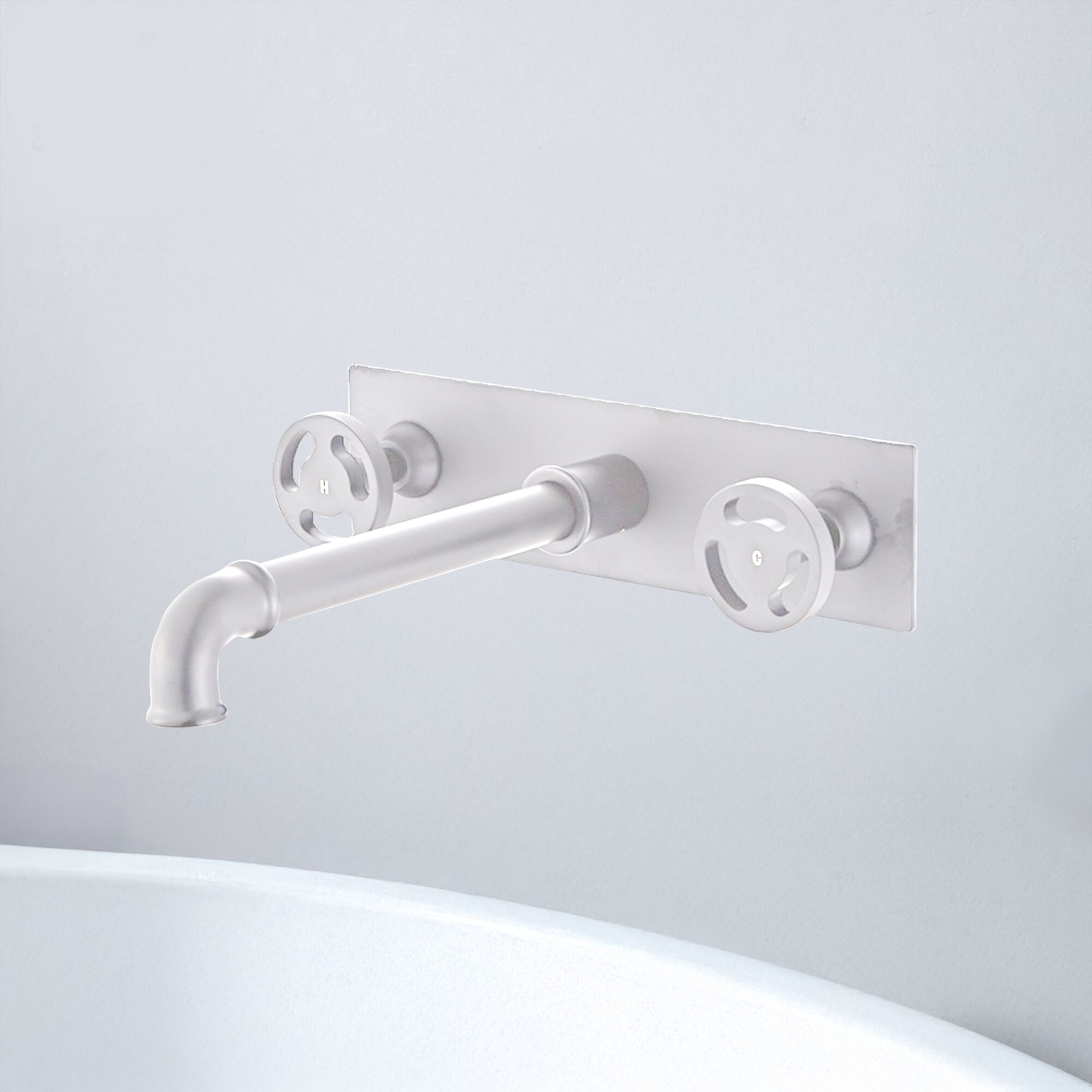 Настенный смеситель для раковины с 3 отверстиями и пластиной Fontana Showers AMANTEA ARCH-00148733 - Вид №1