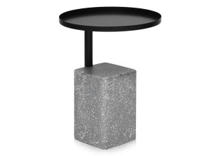 Высокий круглый журнальный столик с бетонным основанием