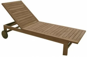 Il Giardino di Legno Откидной деревянный садовый шезлонг на колесиках  509