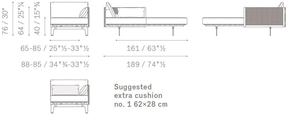 Poltrona Frau Мягкая кушетка из ткани La collezione - divani e poltrone sun-id-1347569 - Вид №2