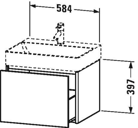 XS406101818 XSquare Тумбочка подвесная Белый матовый, декор Duravit - Вид №1
