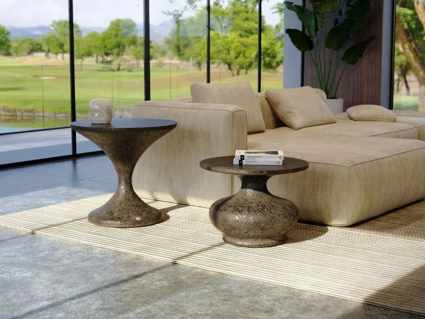 Круглый журнальный столик из стекловолокна GANSK LYA ARCH-00010435 - Вид №2