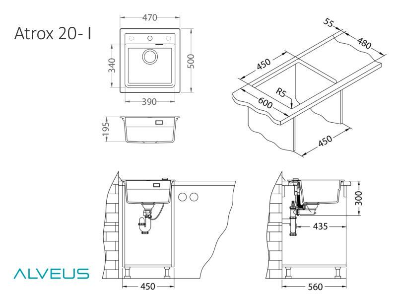 Мойка Alveus Atrox 20 1131987 - Вид №1