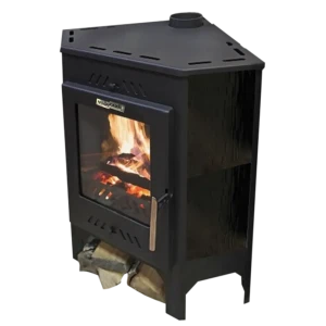 Печь-камин дровяная угловая ПрофиКамин Ярославль 90 цвет черный