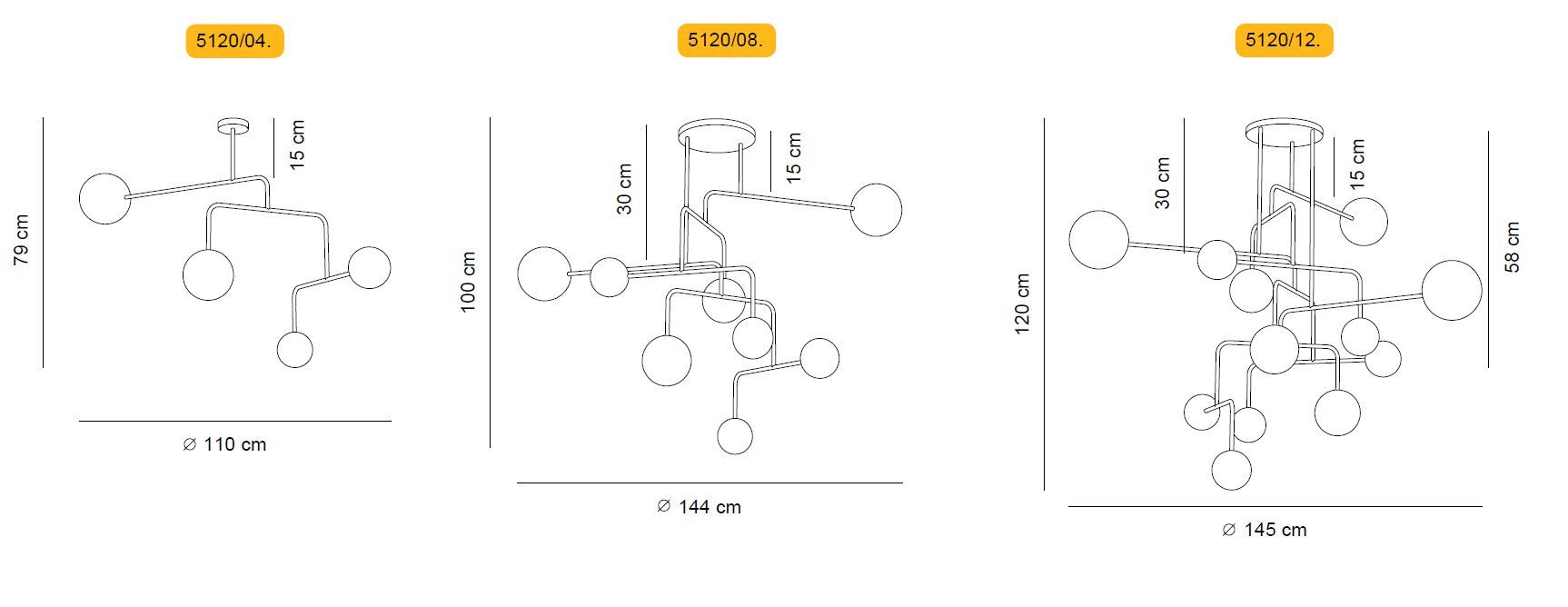 Латунный светодиодный подвесной светильник Alma light CONSTELLATION ARCH-00060731 - Вид №7