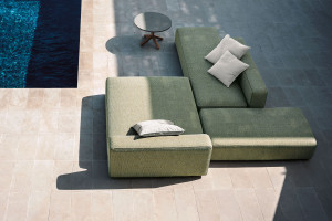 Ткань сад диван с полуостровом