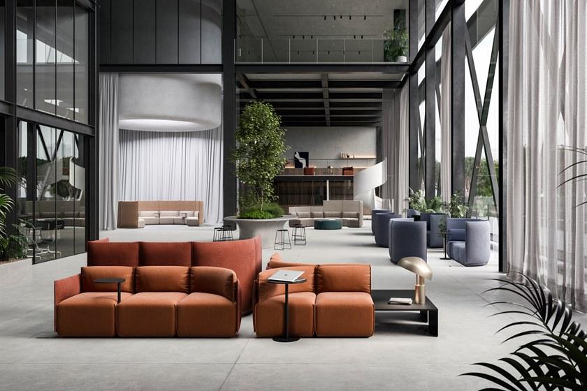 Ross Gardam Изогнутый модульный диван из ткани Place sun-id-1422080 - Вид №4