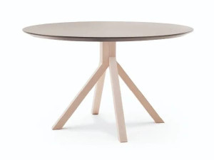 Круглый журнальный столик с каркасом из ореха или бука