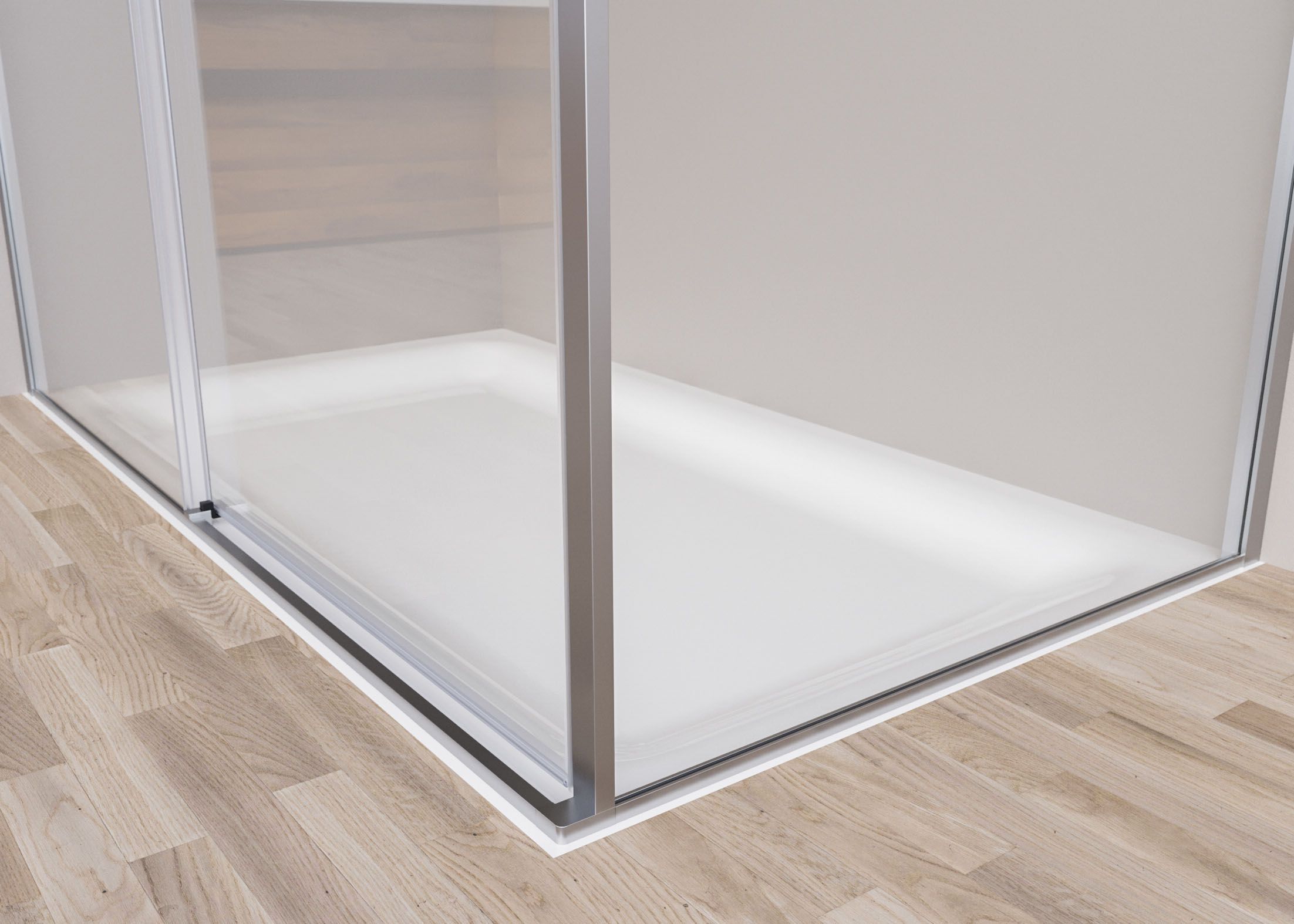 Алюминиевая и стеклянная душевая кабина с раздвижной дверью Novellini Рига ARCH-00130526