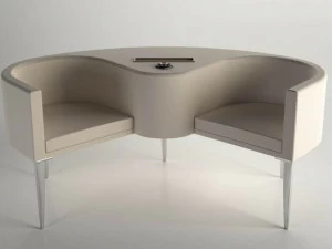 Gamma & Bross 2-х местный кожаный диван с журнальной полкой Polaris Love seat