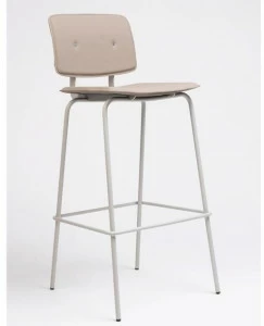 ONDARRETA Высокий барный стул из кожи со спинкой Don