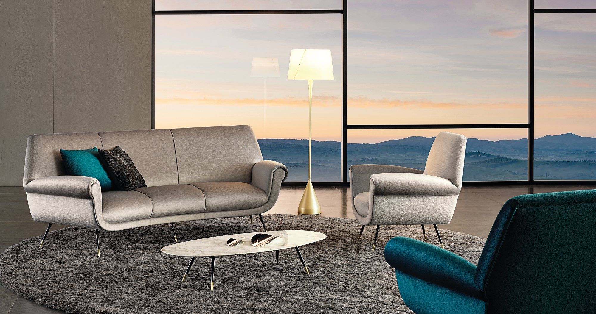 Изогнутый диван из ткани Minotti Albert &amp ARCH-00048168 - Вид №6