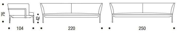 MDF Italia Мягкий диван из ткани Yale sun-id-1346589 - Вид №3