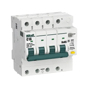 Дифференциальный автомат DEKraft ДИФ-103 для комплексной защиты электросети 89380938