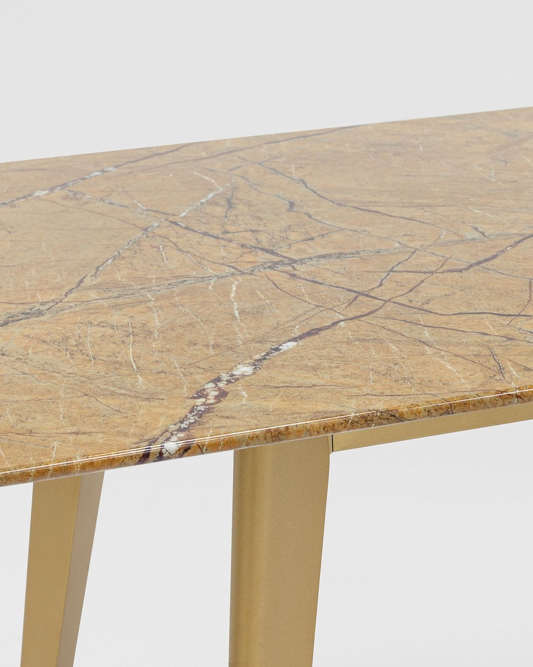 Стол обеденный со стеклянной столешницей, цвет охра с рисунком под мрамор 120х80 см "Ричмонд" STOOL GROUP  00-3958836 Желтый  - Вид №4