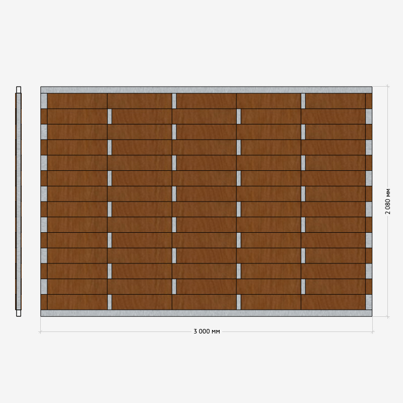 Заборная секция «Плетенка» 3×2,08м RUSDECKING sun-id-1025042 - Вид №1