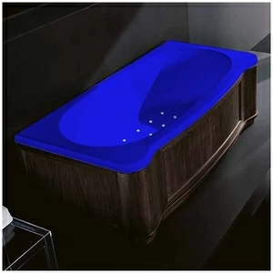 Ванна Gruppo treesse New Classic Young STA-V674C-DX-WV-SI синяя с аэромассажем прямоугольная правая дерево венге