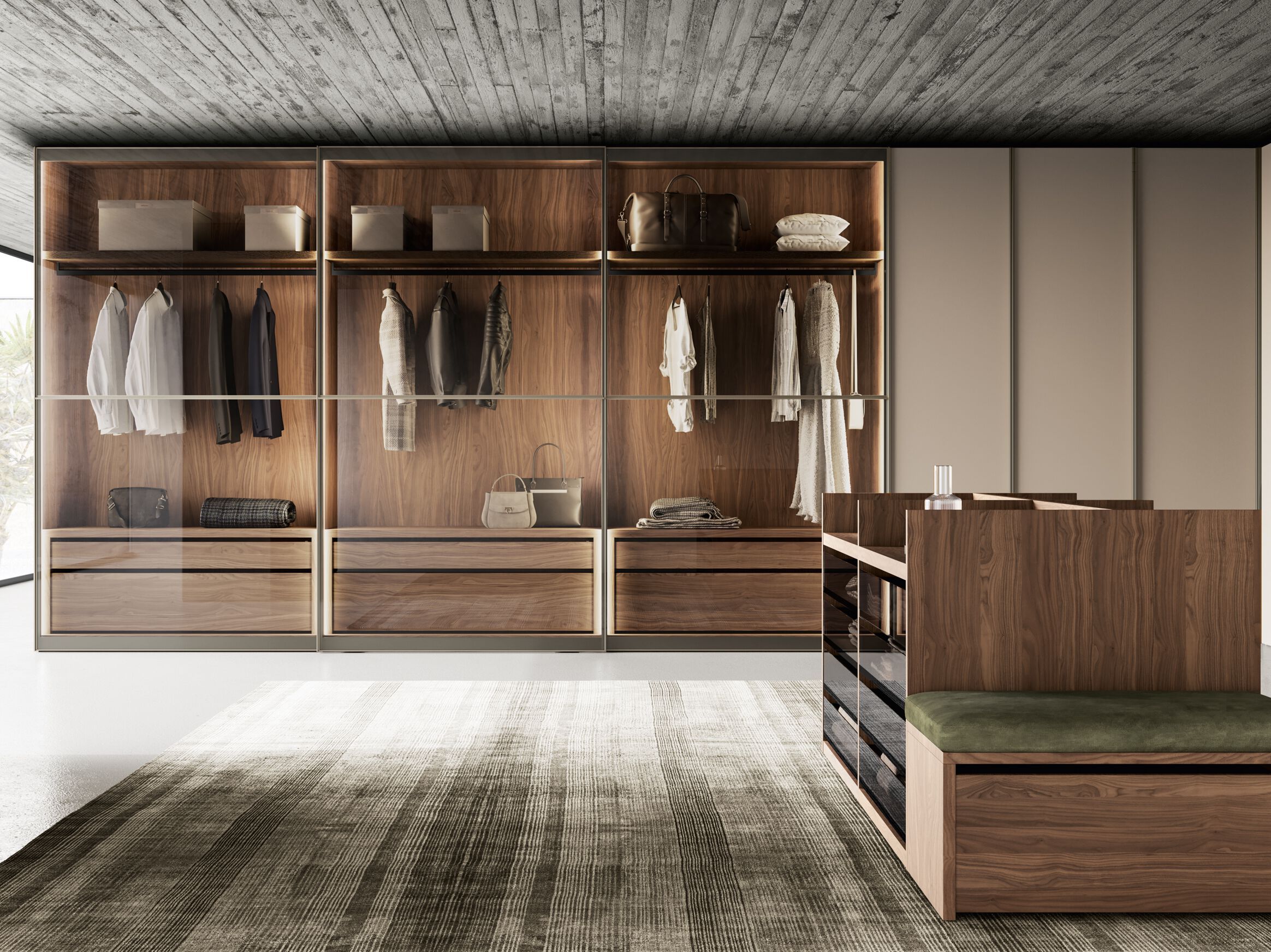 Модульный шкаф со стеклянной раздвижной дверью Dall'Agnese Wardrobe Collection ARCH-00067553