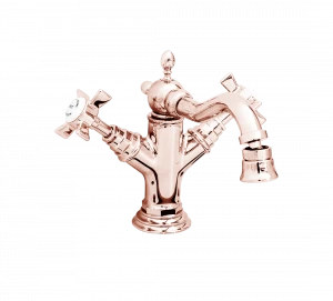 Gentry Home Смеситель для раковины Style на три отверстия с всплывающей пастой Ascot Розовое золото GH102382