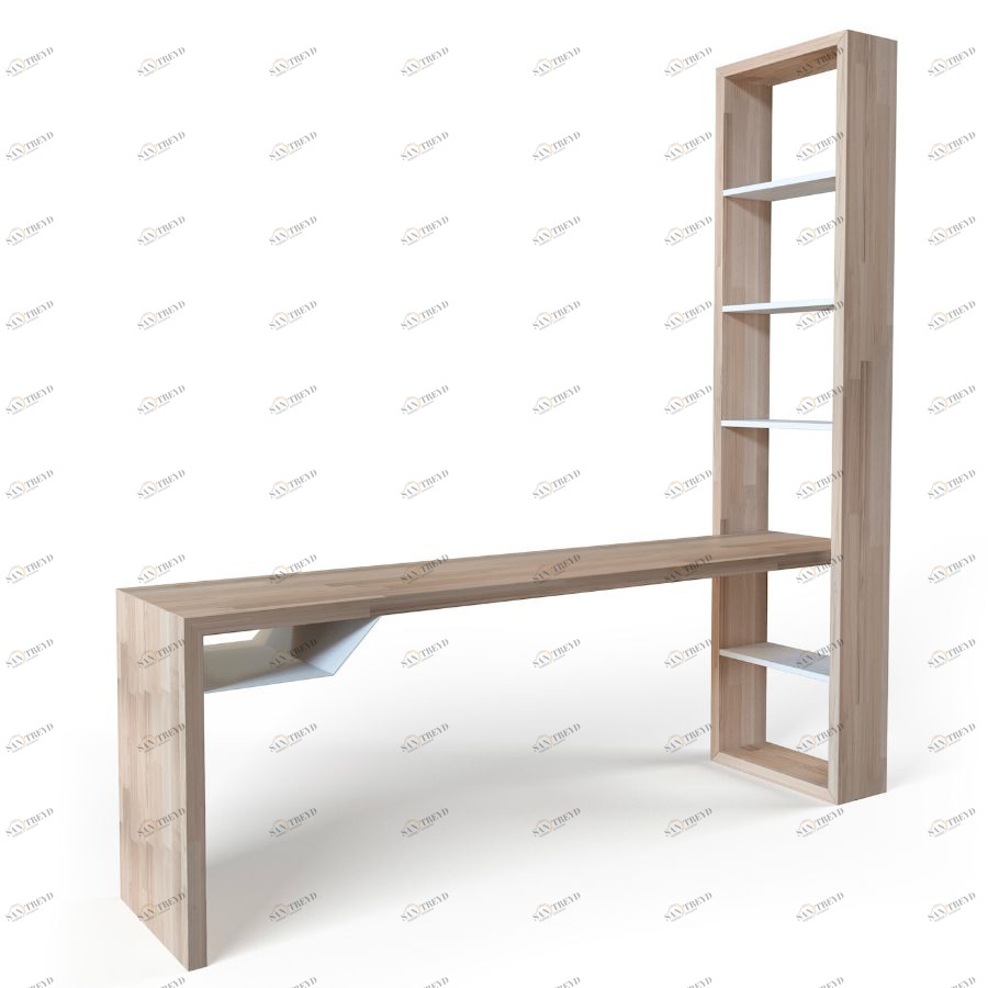 Стол рабочий с полками EcoComb, ясень BraginDesign BR0305ЯБ