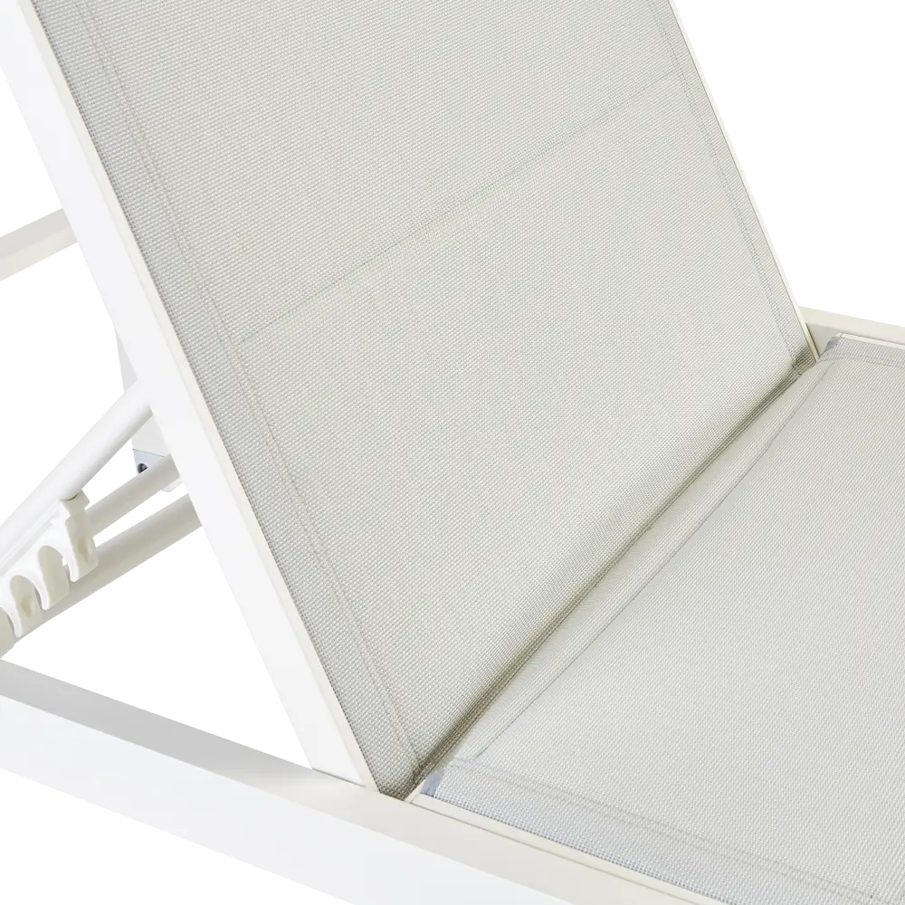 Шезлонг Naterial Aquila II 200x36x75 см алюминий/текстилен белый STLM-2064721 - Вид №9