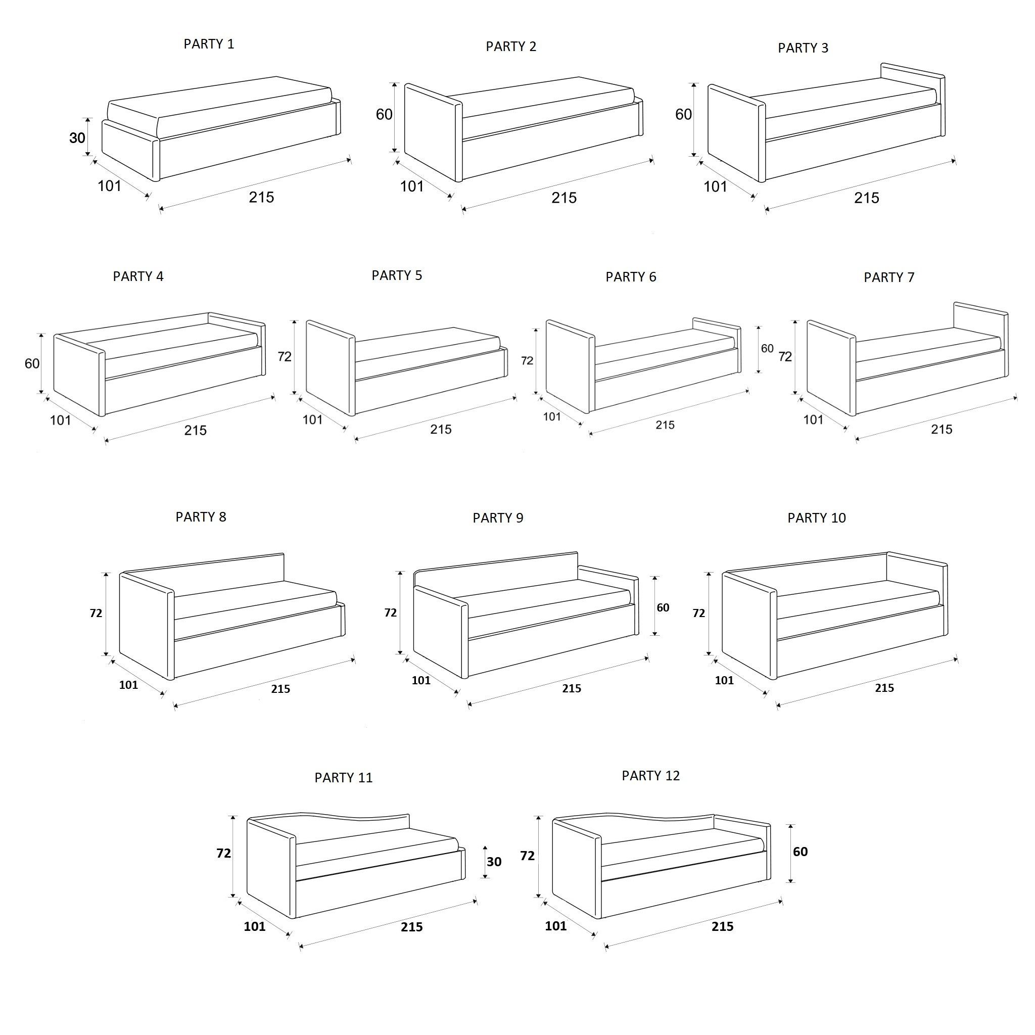 Раскладной диван-кровать из ткани Frauflex PARTY ARCH-00112317 - Вид №12