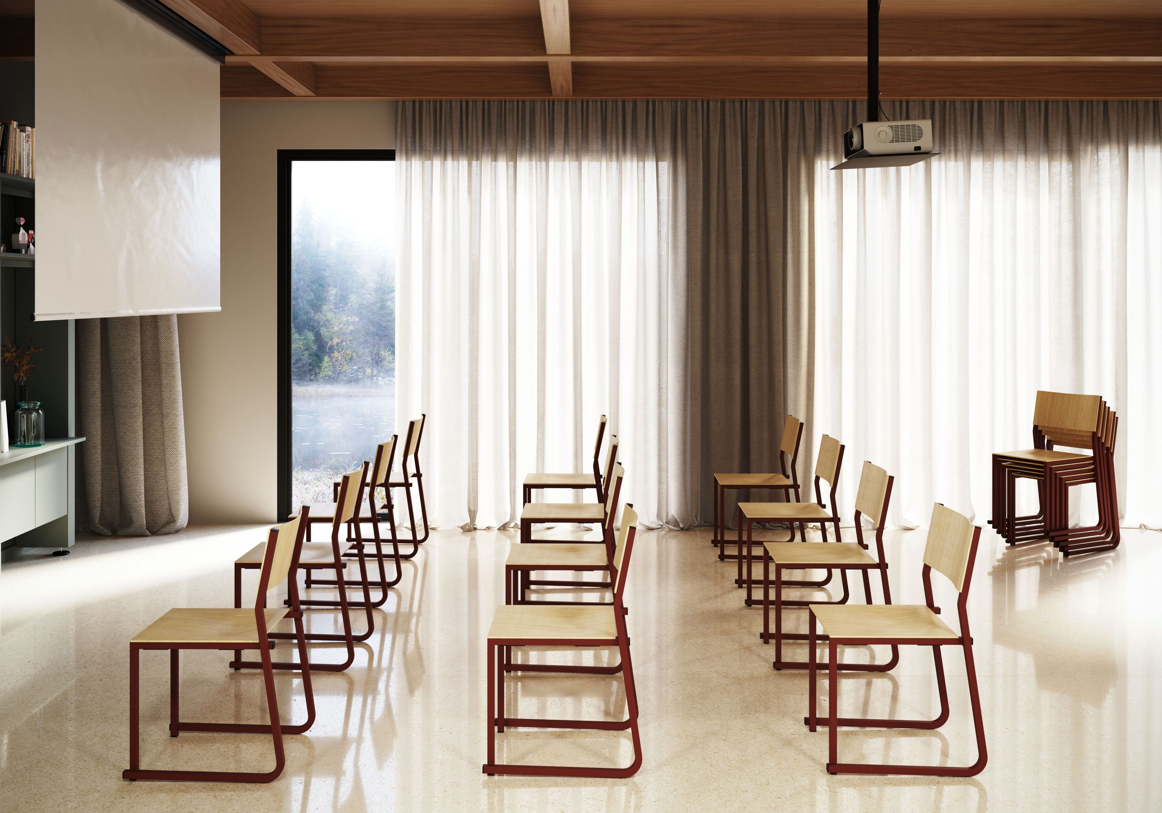 Штабелируемый стул из алюминия и дерева Infiniti GT01 ARCH-00129040 - Вид №2