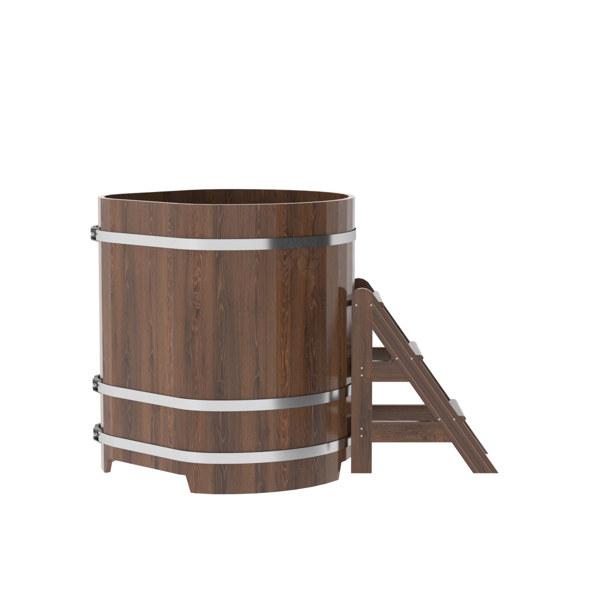 1348 Купель угловая из дуба 1,03х1,03х1,2 морёная Alyarus  - Вид №2