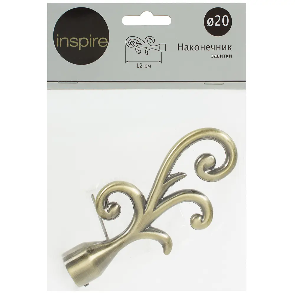 Наконечник «Завитки» 12 см цвет золото антик INSPIRE STLM-2068987 - Вид №5