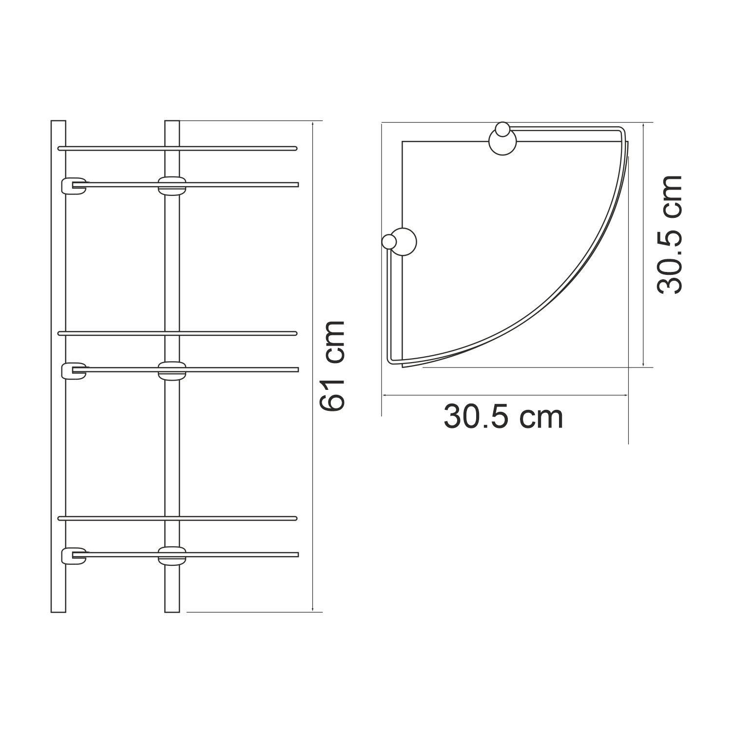 K-3133BLACK Полка стеклянная тройная угловая WasserKRAFT  - Вид №1