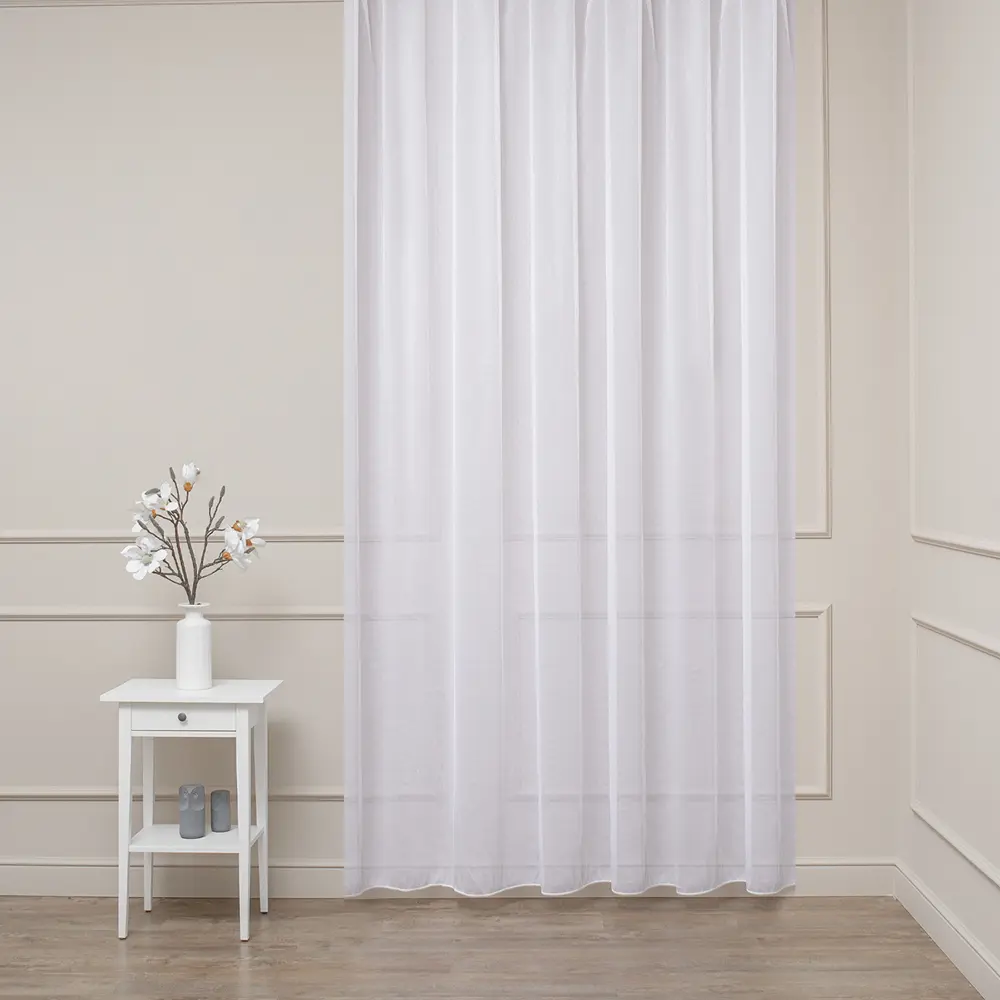 Тюль 1 м/п Leno вуаль 305 см цвет белый TEX REPUBLIC STLM-2006597