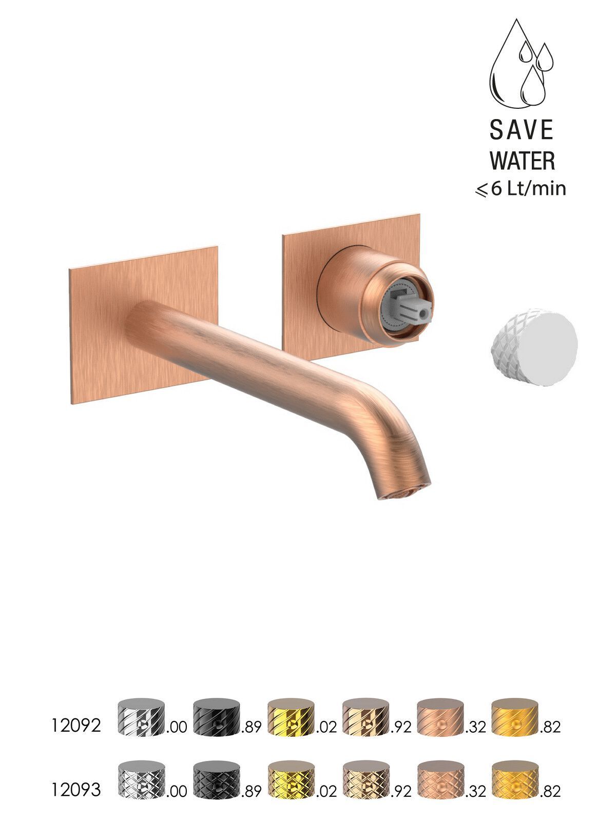 Настенный смеситель для раковины без слива с ограничителем расхода Rubinetterie Frattini Pepe XLS ARCH-00093332 - Вид №16