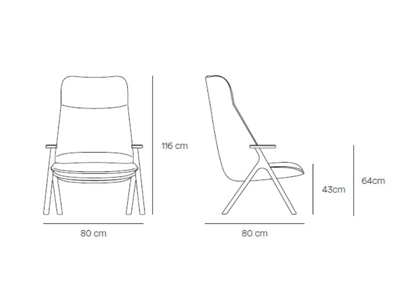 Кресло из полиэстера с высокой спинкой TEULAT Dins ARCH-00061630 - Вид №6