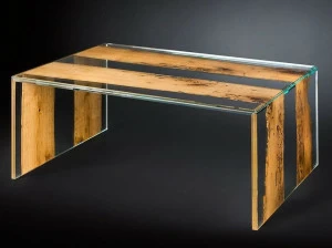 VGnewtrend Прямоугольный журнальный столик из дерева и стекла Venezia 7511780.00