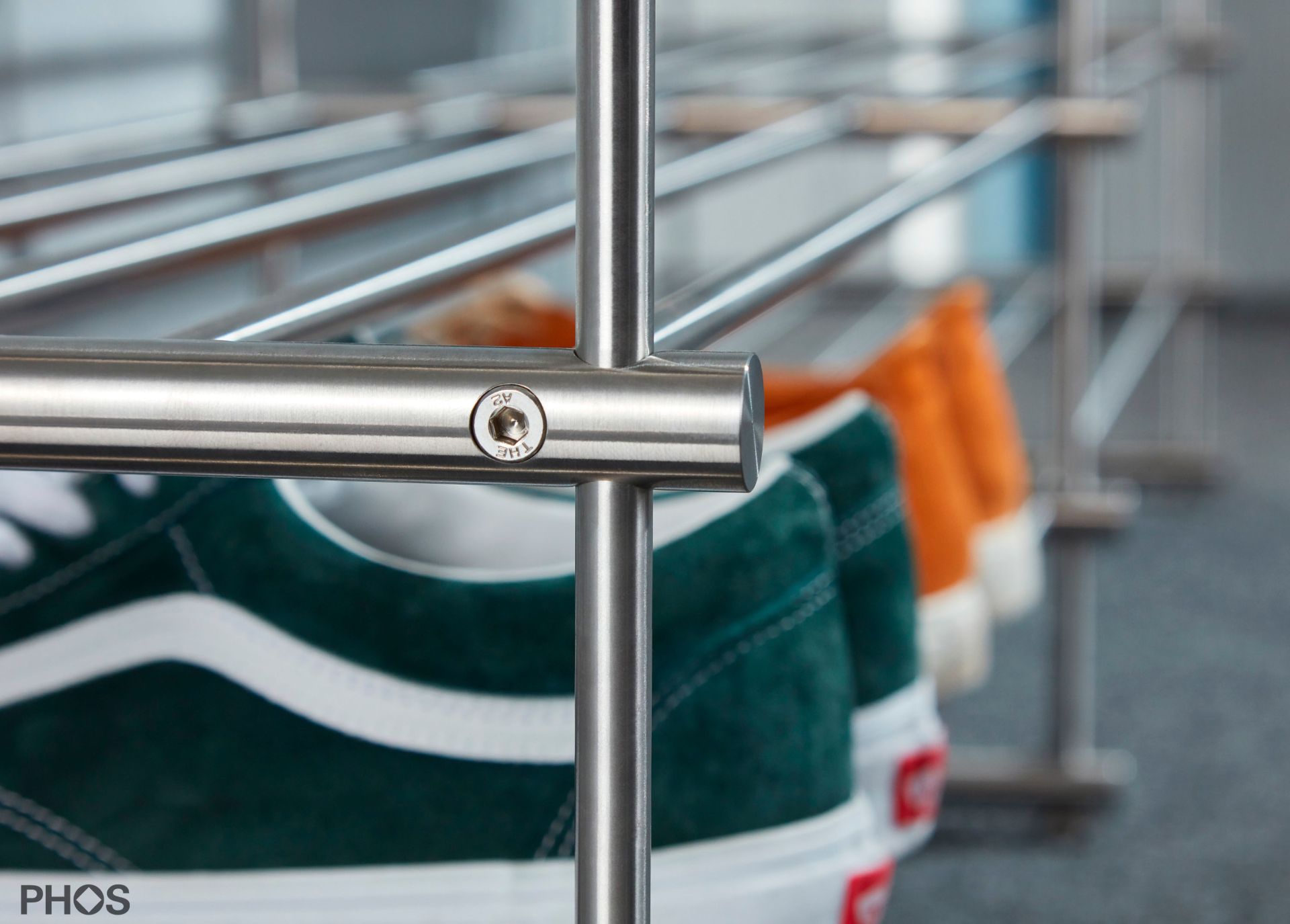 SB1400-2-Eiche Полка для обуви из дуба, 2 секции, 2 уровня, ширина 145 см. PHOS  - Вид №2