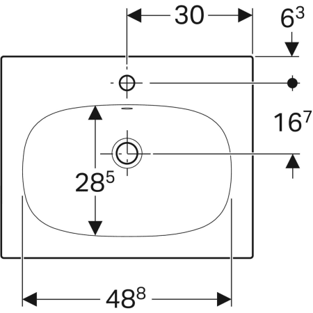 500.643.01.2 Встраиваемая раковина Geberit Acanto Geberit  - Вид №11