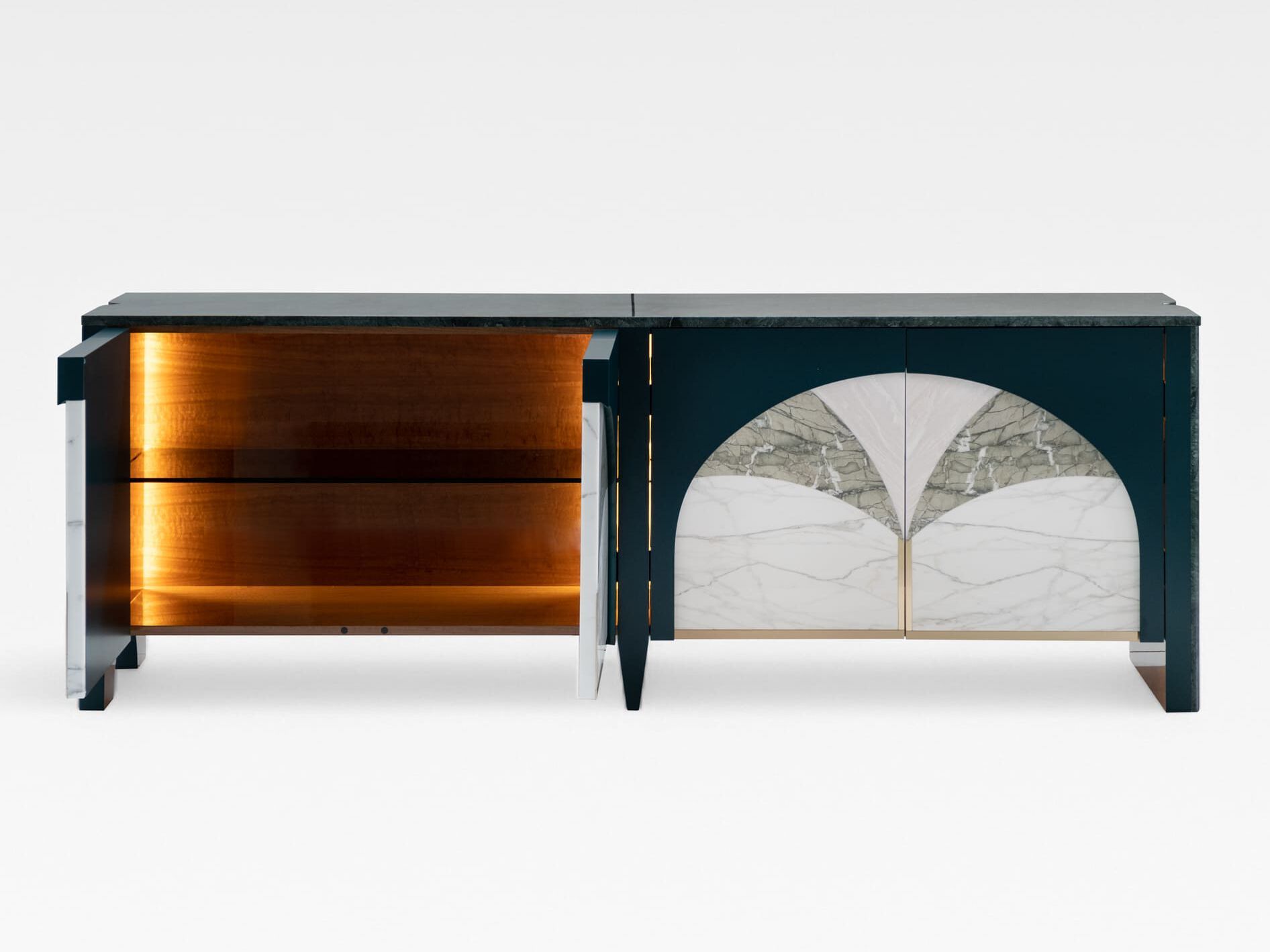 Мраморный шкаф с распашными дверями Greenapple Biloba ARCH-00040275 - Вид №2