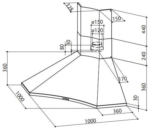 FABER Угловая вытяжка из нержавеющей стали  320.0538.968  - Вид №2
