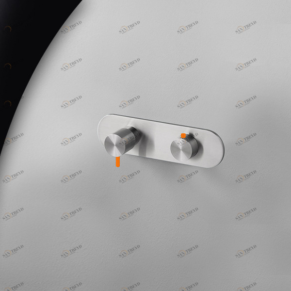 Термостат для душа матовая сталь с оранжевой ручкой Toki Radomonte TKI53SCIL24