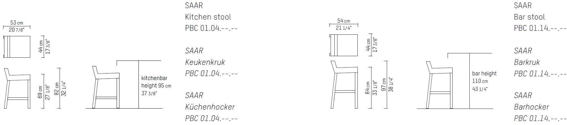 Piet Boon Высокий деревянный табурет Saar Pbc 01.04/14. - Вид №3