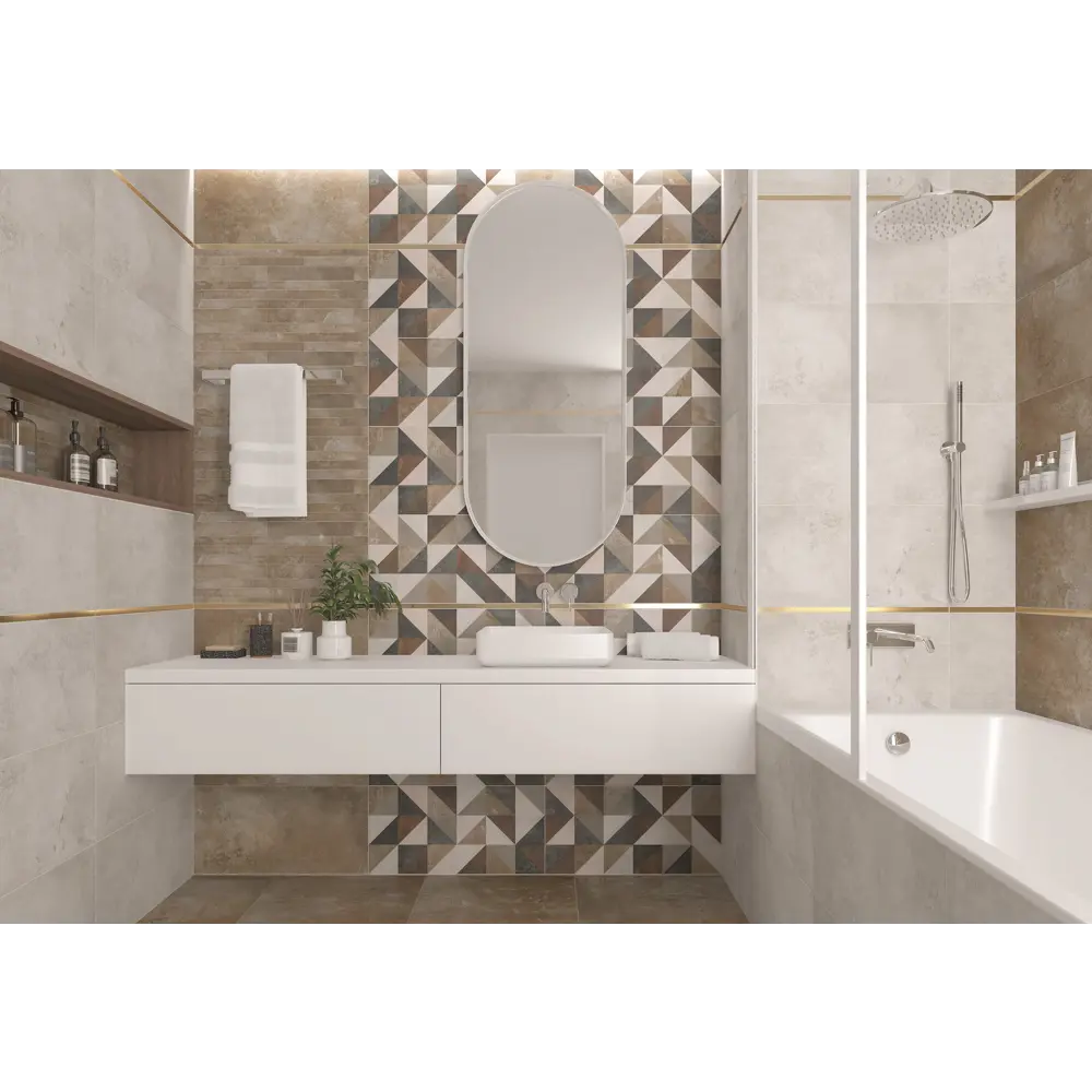 Плитка настенная Нефрит-Керамика Ferry 30x60 см 1.8 м² матовая цвет коричневый STLM-2101396 - Вид №3