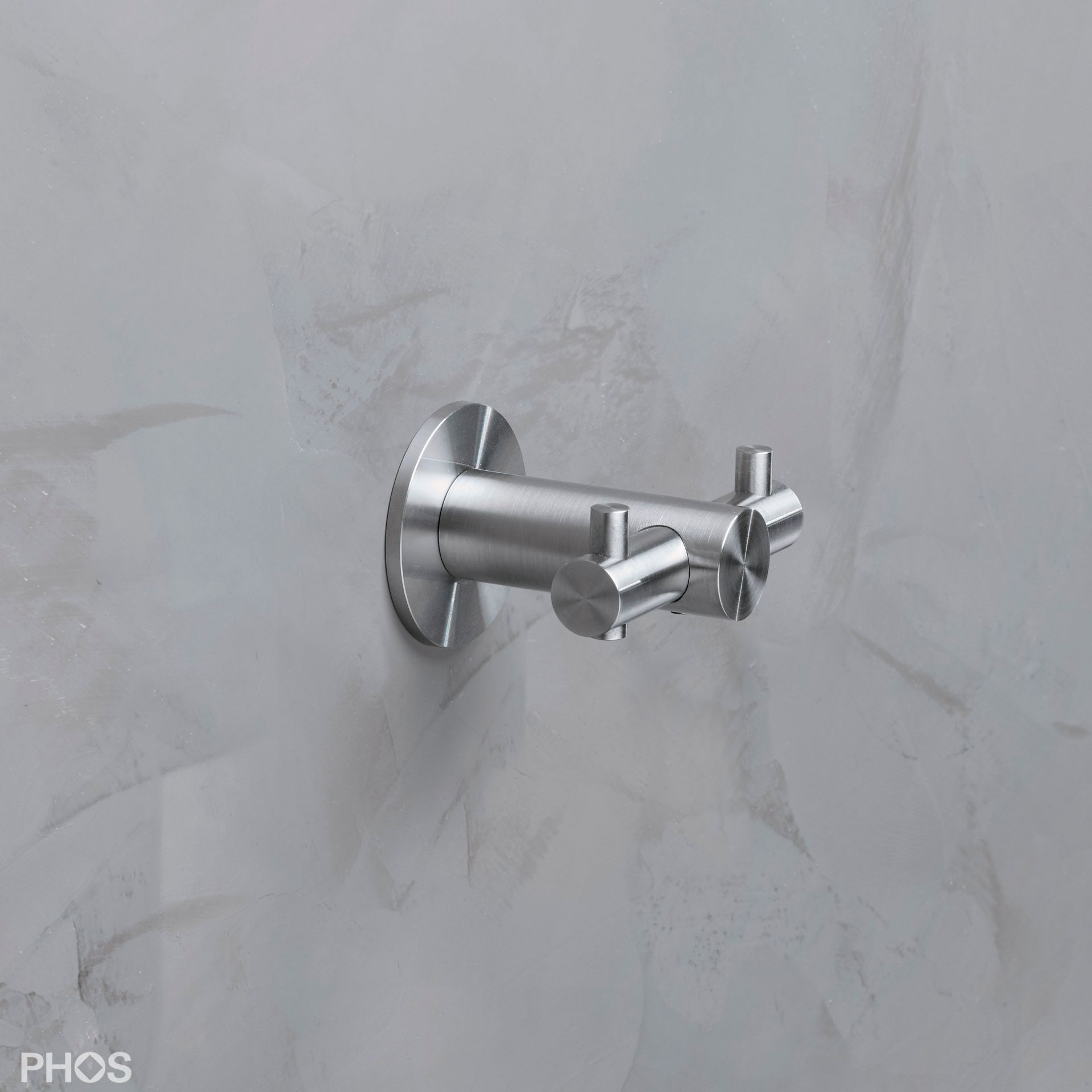 H18-50DR40 Двойной крючок, ø18 мм, длина 5 см, с розеткой PHOS 