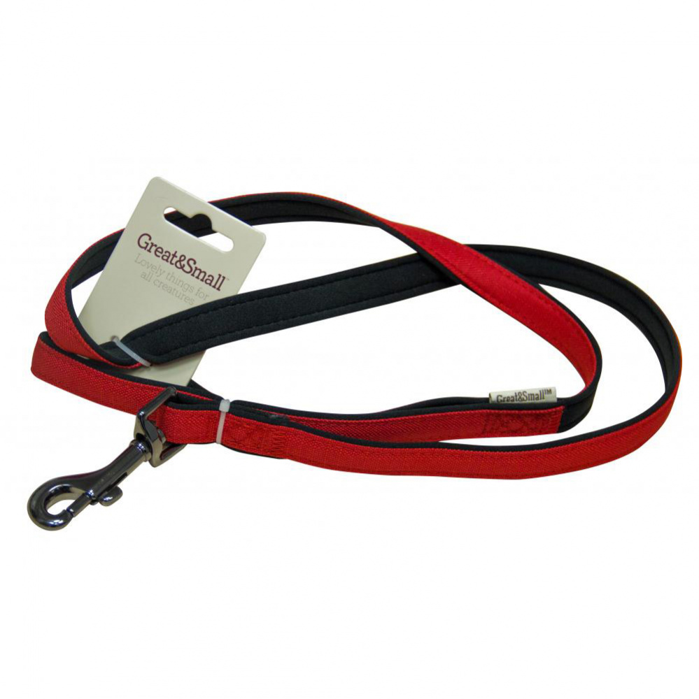 ПР0043655 Поводок для собак из высокопрочного рипстопа 10х1200мм неопрен красный Great&Small 