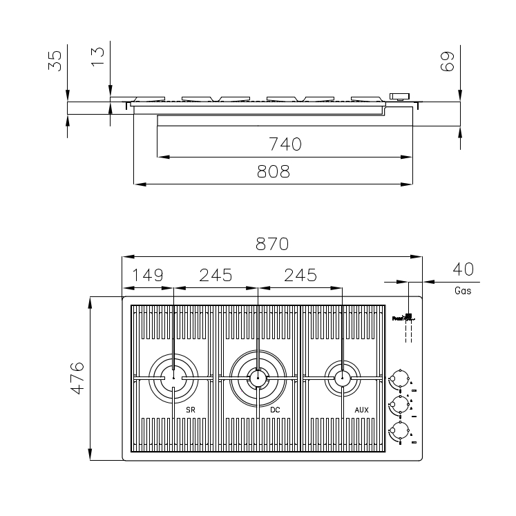 7680000 Варочная панель Milanello 7680 000 Fosterspa  - Вид №1