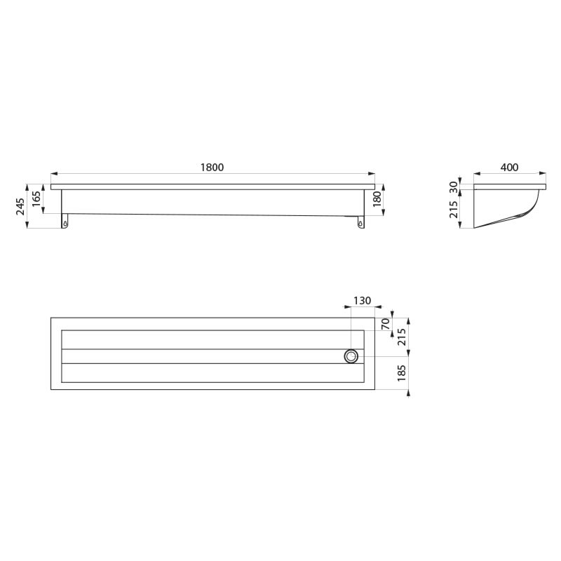 120280 Умывальник коллективный настенный CANAL DELABIE  - Вид №1
